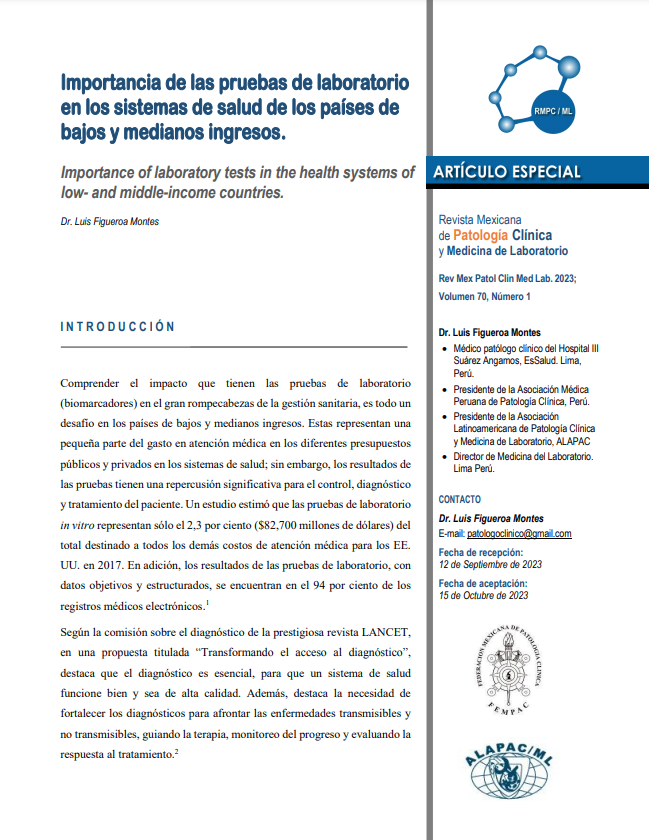 Importancia de las pruebas de laboratorio en los sistemas de salud de los países de bajos y medianos ingresos